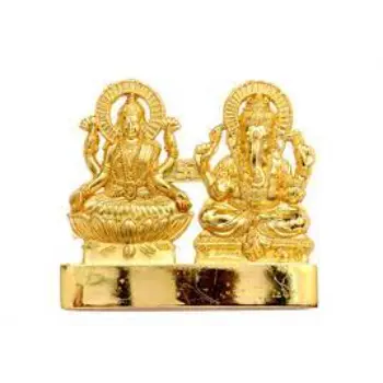 Gold Plated Ganesh Laxmi Statue